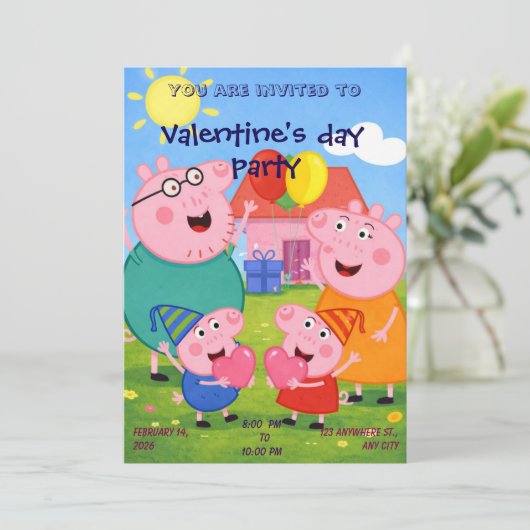 Peppa Pig Valentine Card for Class, Personalized シーズンカード (スタンド正面)