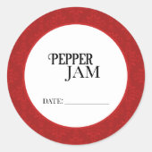 Pepper Jam Canning Lid Labels ラウンドシール (正面)