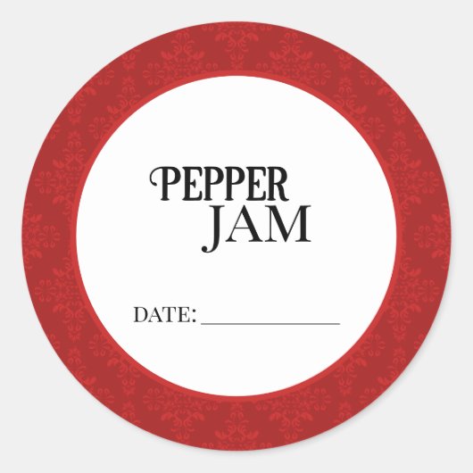 Pepper Jam Canning Lid Labels ラウンドシール (正面)