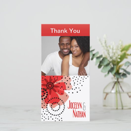 Pepper Poppies写真ありがとう赤 サンキューカード (スタンド正面)