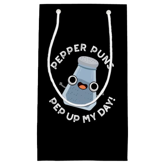 Pepper Puns私の日の食べおもしろい物プンダークBG スモールペーパーバッグ (正面)