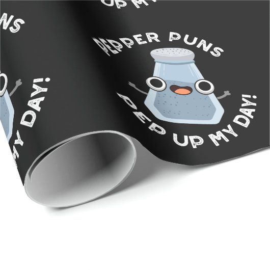 Pepper Puns私の日の食べおもしろい物プンダークBG ラッピングペーパー (ロールコーナー)