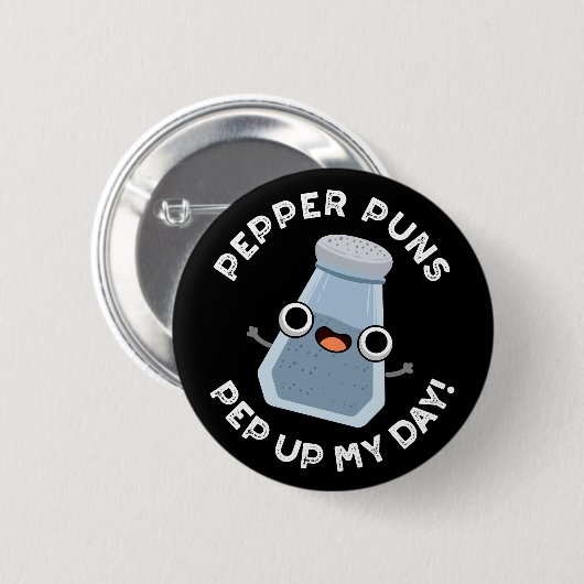 Pepper Puns私の日の食べおもしろい物プンダークBG 缶バッジ (正面&裏面)