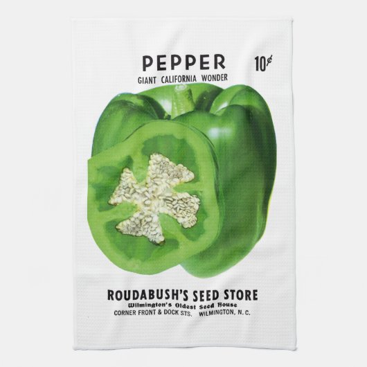 Pepper Seedパケットラベル キッチンタオル (縦)
