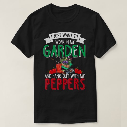 Pepper Vegan Gardening Garden Gardener Plant Veget Tシャツ (デザイン正面)