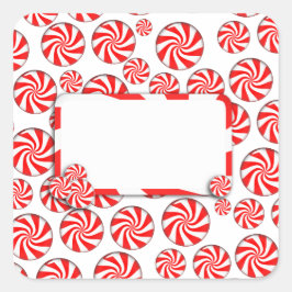 Peppermint Candy背景(取り外し可能ラベル付) スクエアシール
