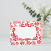 Peppermint Candy背景(取り外し可能ラベル付) ポストカード (スタンド正面)