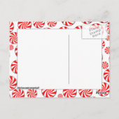 Peppermint Candy背景(取り外し可能ラベル付) ポストカード (裏面)