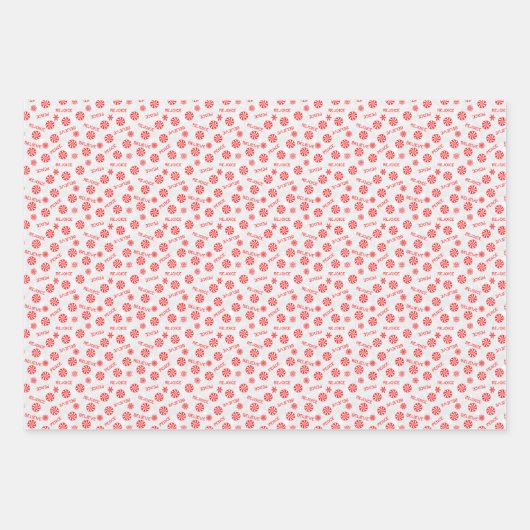 Peppermint candy and inspirational words ラッピングペーパーシート (正面)