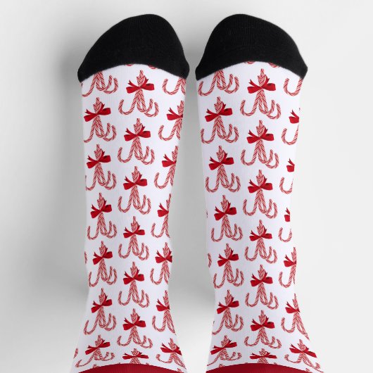 Peppermint Candy Cane All-Over-Print Socks ソックス (上部)