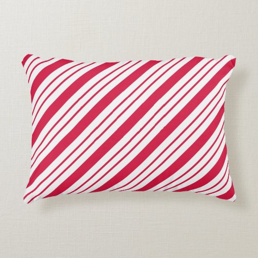 Peppermint Candy Cane Pillow アクセントクッション (正面)