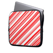 Peppermint Candy Cane Stripes Xmas Electronics Bag ラップトップスリーブ (正面左)