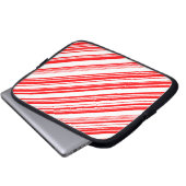 Peppermint Candy Cane Stripes Xmas Electronics Bag ラップトップスリーブ (正面下部)