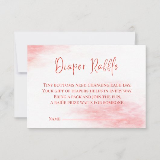 Peppermint Candy Diaper Raffle Card | Red Watercol サンキューカード (正面)