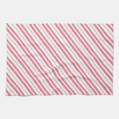 Peppermint Christmas Candy Cane Stripes キッチンタオル (横)