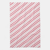 Peppermint Christmas Candy Cane Stripes キッチンタオル (縦)