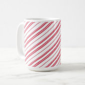 Peppermint Christmas Candy Cane Stripes コーヒーマグカップ (正面左)