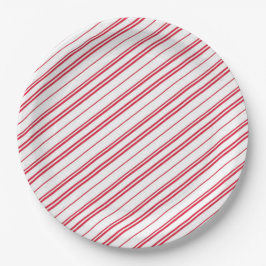 Peppermint Christmas Candy Cane Stripes ペーパープレート