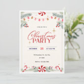 Peppermint Christmas Party Invitation  招待状 (スタンド正面)