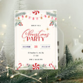Peppermint Christmas Party Invitation  招待状