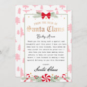 Peppermint Dreams Letter from Santa Printable 招待状 (正面/裏面)
