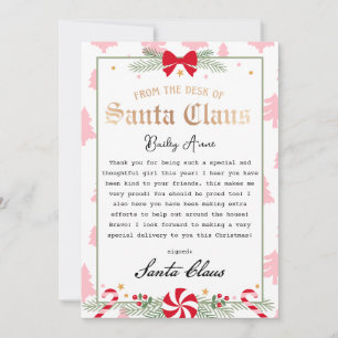 Peppermint Dreams Letter from Santa Printable 招待状