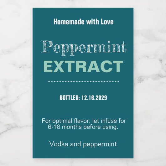 Peppermint Extract Modern Label Sticker VLL1rt フードラベル (シングルラベル)