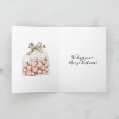 Peppermint Green Red Floral Christmas カード (内部)