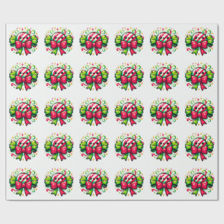 Peppermint Joy: Holiday Candy Character ラッピングペーパー