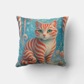 Peppermint Kitten - Candy Cane Forest Pillow クッション (裏面)