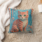 Peppermint Kitten - Candy Cane Forest Pillow クッション (ブランケット)