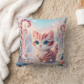 Peppermint Kitten - Candy Cane Forest Pillow クッション (ブランケット)