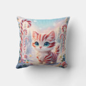 Peppermint Kitten - Candy Cane Forest Pillow クッション (裏面)