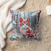 Peppermint Kitten - Candy Cane Forest Pillow クッション (ブランケット)