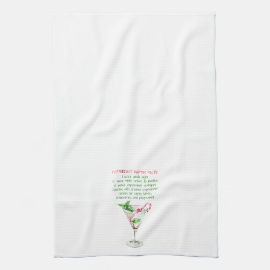 Peppermint Martini Illustration Holiday  キッチンタオル (縦)