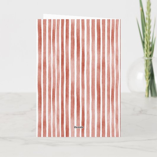 Peppermint Red Stripes Christmas  カード (裏面)