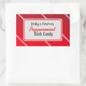 Peppermint rock candy label 長方形シール (バッグ)