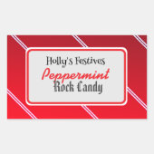Peppermint rock candy label 長方形シール (正面)