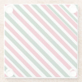 Peppermint Stick Stripes in Red, Green, and White ガラスコースター (裏面)