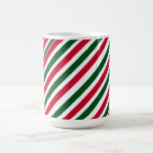 Peppermint Stick Stripes in Red, Green, and White コーヒーマグカップ (中央)