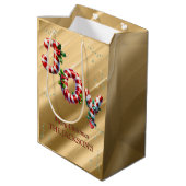 Peppermint Stripe Joy Christmas ミディアムペーパーバッグ (裏面アングル)