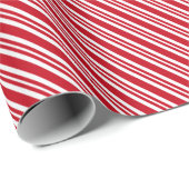 Peppermint Stripe Red and White Classic Christmas ラッピングペーパー (ロールコーナー)