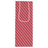 Peppermint Stripe Red and White Classic Christmas ワインギフトバッグ (正面)