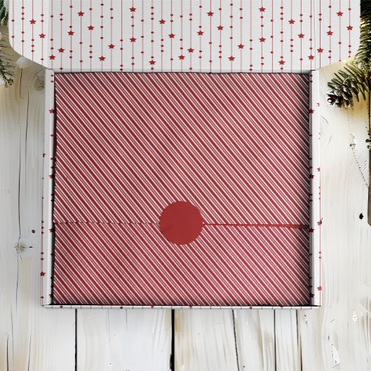 Peppermint Stripe Red and White Classic Christmas 薄葉紙