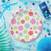 Peppermint Swirl Pattern – Colorful Candy Design ペーパープレート (パーティー)