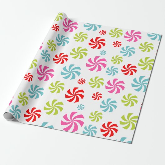 Peppermint Swirl Pattern – Colorful Candy Design ラッピングペーパー (アンロールド)