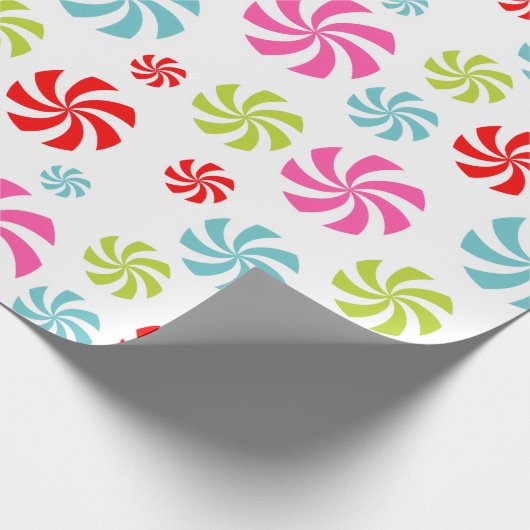 Peppermint Swirl Pattern – Colorful Candy Design ラッピングペーパー (角)
