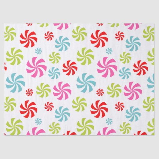 Peppermint Swirl Pattern – Colorful Candy Design 薄葉紙 (正面)