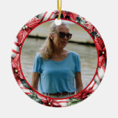 Peppermint Wreath ANY Photo セラミックオーナメント (正面)