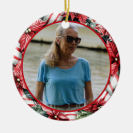 Peppermint Wreath ANY Photo セラミックオーナメント